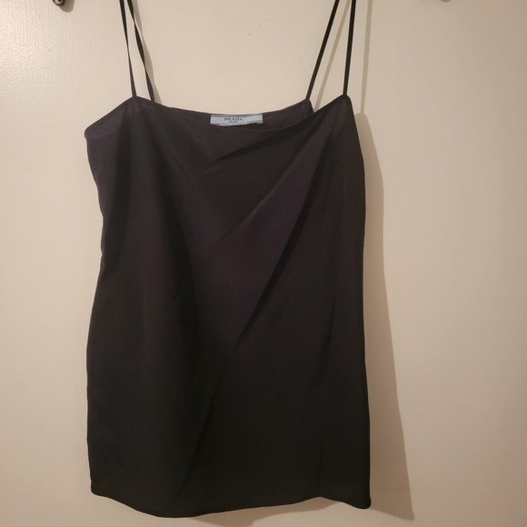 Prada Tops - (New) Prada Black Silk Camisole (Size 36)